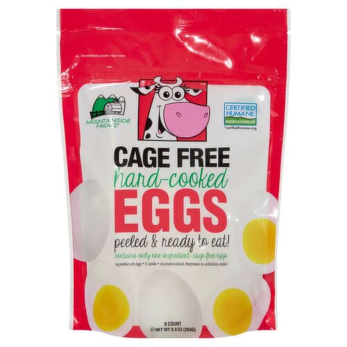 Mountainside Farms Cage Free Hard-Cooked Eggs, 6 count, 9.3 oz