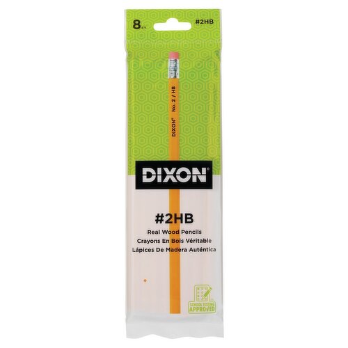 Dixon #2 HB Real Wood Pencils, 8 count