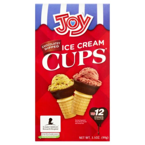 Joy Chocolatey Dipped Ice Cream Cups, 12 count, 3.5 oz