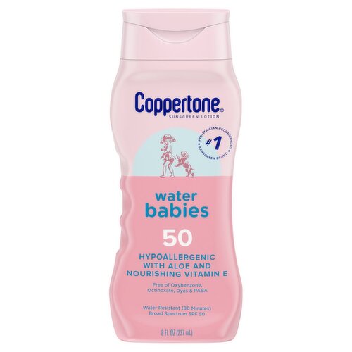 Coppertone Water Babies Broad Spectrum Sunscreen Lotion, SPF 50, 8 fl oz