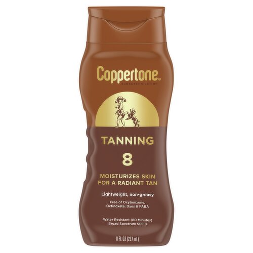 Coppertone Tanning Broad Spectrum Sunscreen Lotion, SPF 8, 8 fl oz