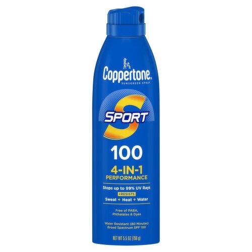 Coppertone Sport Broad Spectrum Sunscreen Spray, SPF 100, 5.5 oz