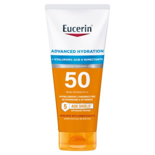 Eucerin Advanced Hydration Broad Spectrum Lightweight Sunscreen Lotion, SPF 50, 5 fl oz