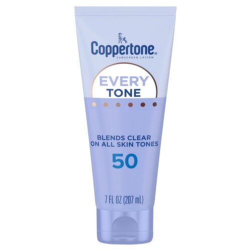 Coppertone Every Tone Broad Spectrum Sunscreen Lotion, SPF 50, 7 fl oz