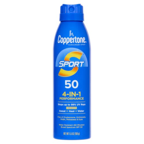 Coppertone Sport Broad Spectrum Sunscreen Spray, SPF 50, 5.5 oz