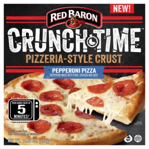 Red Baron Crunch Time Pizzeria-Style Crust Pepperoni Pizza, 14.87 oz