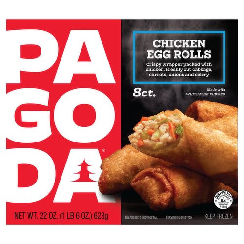 Pagoda Chicken Egg Rolls, 8 count, 22 oz