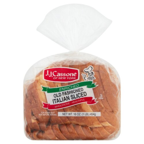 J.J. Cassone of New York Enriched Old Fashioned Italian Sliced Bread, 16 oz