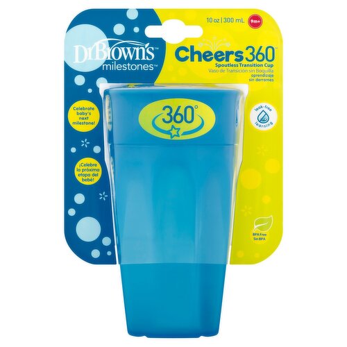 Dr Brown's Milestones 10 oz Cheers 360 Spoutless Transition Cup, 9m+