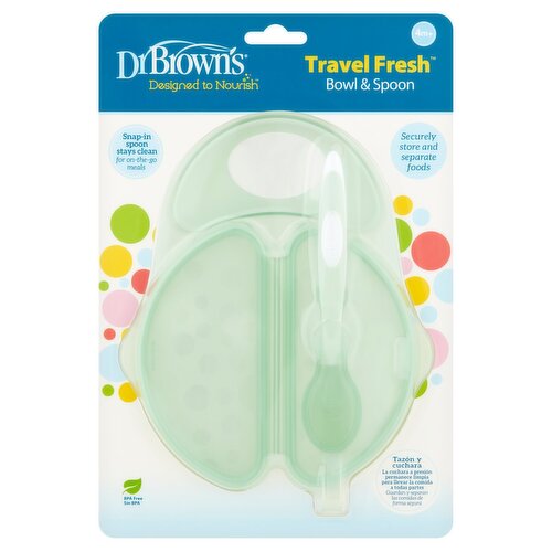 Dr Brown's Travel Fresh Bowl & Spoon, 4m+