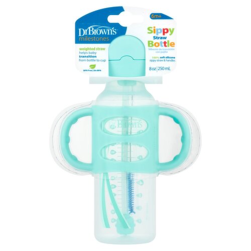 Dr Brown's Milestones 8 oz Sippy Straw Bottle, 6m+