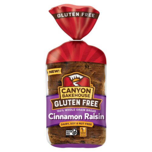 Canyon Bakehouse Gluten Free Cinnamon Raisin 100% Whole Grain Bread, 18 oz