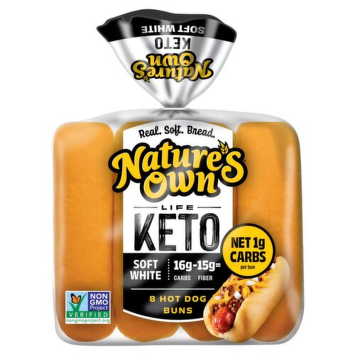 Nature's Own Life Keto Soft White Hot Dog Buns, 8 count, 12 oz