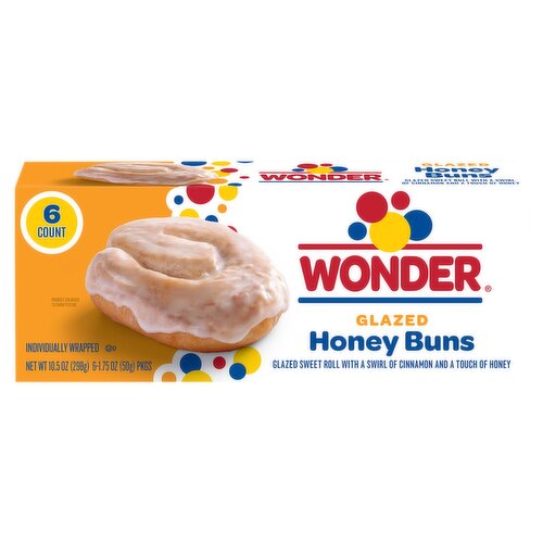 Wonder Glazed Honey Buns, 1.75 oz, 6 count