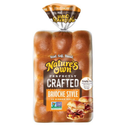Nature's Own Perfectly Crafted Brioche Style Dinner Rolls, 12 count, 12 oz