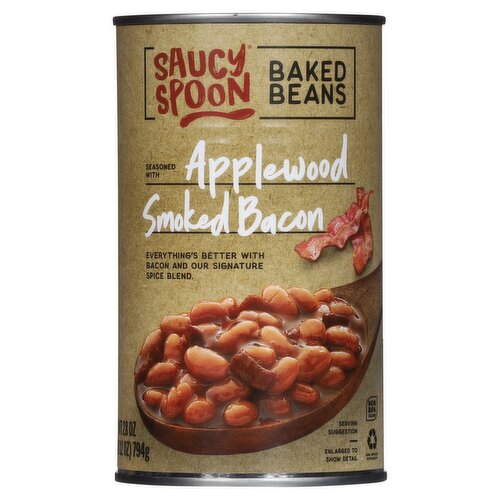 Saucy Spoon Seasoned with Applewood Smoked Bacon Baked Beans, 28 oz