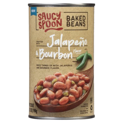 Saucy Spoon Jalapeño & Bourbon Flavor Baked Beans, 28 oz