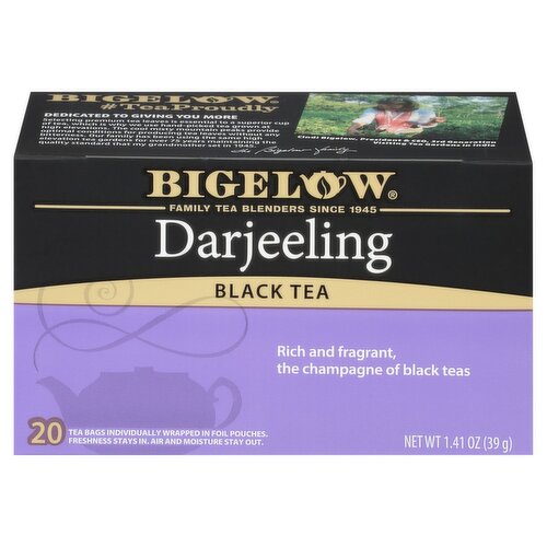 Bigelow Darjeeling Black Tea Bags, 20 count, 1.41 oz