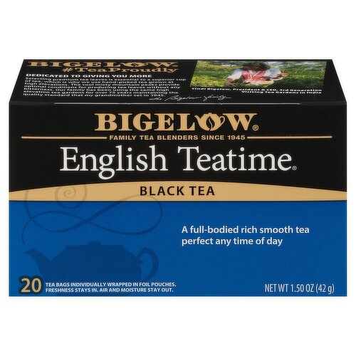 Bigelow English Teatime Black Tea Bags, 20 count, 1.50 oz