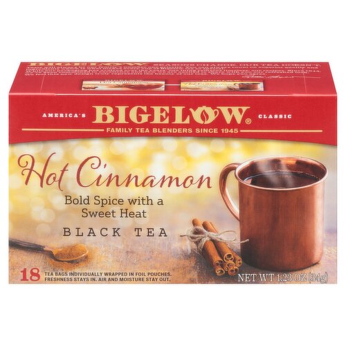 Bigelow Hot Cinnamon Black Tea Bags, 18 count, 1.23 oz