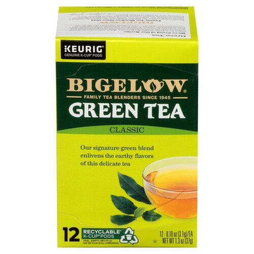 Bigelow Classic Green Tea K-Cup Pods, 0.10 oz, 12 count