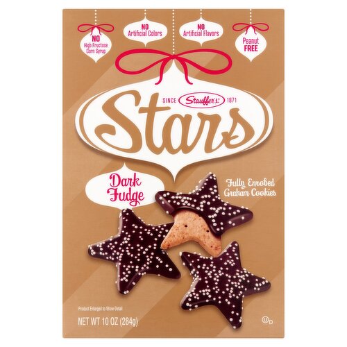 Stauffer's Stars Dark Fudge Fully Enrobed Graham Cookies, 10 oz