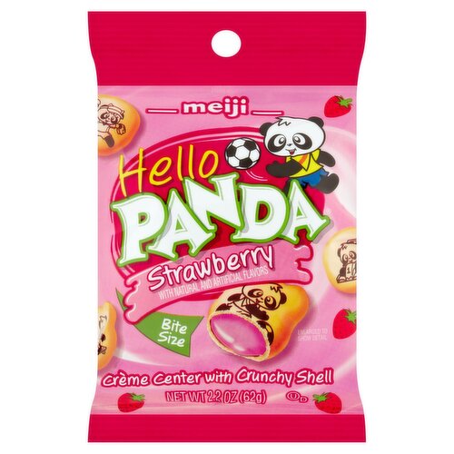 Meiji Hello Panda Bites Size Strawberry Cookies, 2.2 oz