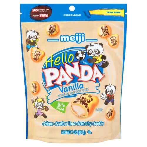 Meiji Hello Panda Vanilla Crème Center in a Crunchy Cookie Bite Size, 7 oz