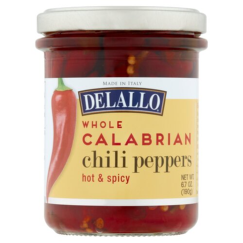 DeLallo Hot & Spicy Whole Calabrian Chili Peppers, 6.7 oz