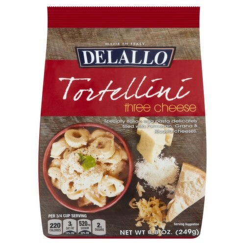 DeLallo Three Cheese Tortellini, 8.8 oz