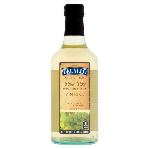 DeLallo Italian White Wine Vinegar, 16.9 fl oz