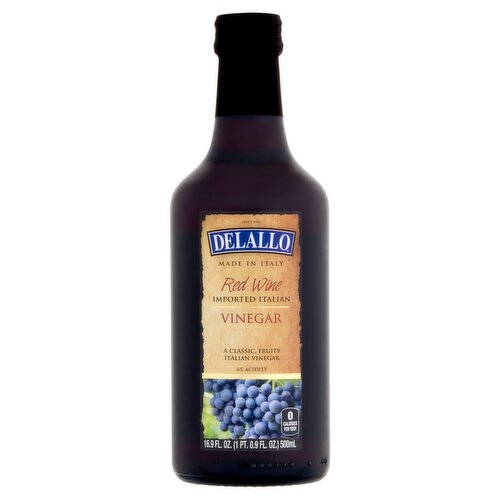 DeLallo Italian Imported Red Wine Vinegar, 16.9 fl oz