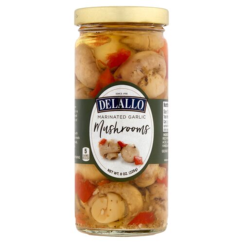 DeLallo Marinated Garlic Mushrooms, 8 oz