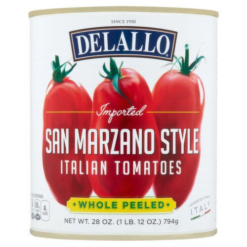 DeLallo San Marzano Style Whole Peeled Italian Tomatoes, 28 oz