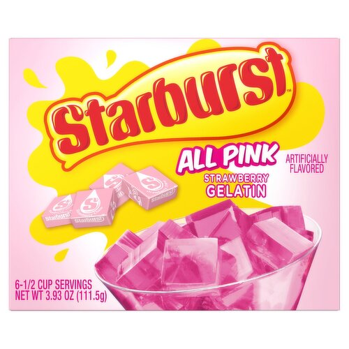 Starburst All Pink Strawberry Gelatin, 3.93 oz