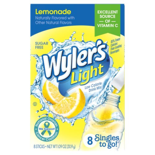 Wyler's Light Lemonade Low Calorie Drink Mix, 8 count, 1.09 oz