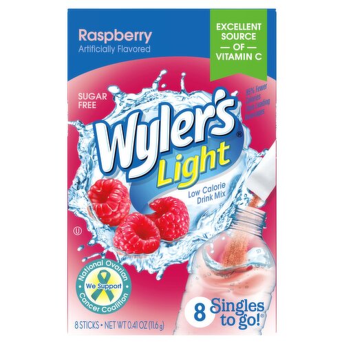 Wyler's Light Raspberry Low Calorie Drink Mix, 8 count, 0.41 oz