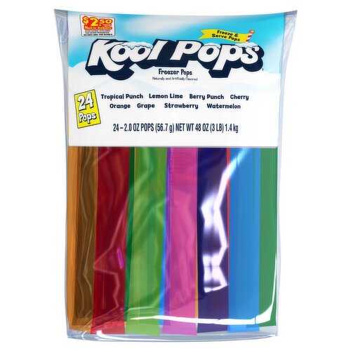 Kool Pops Freezer Pops, 2.0 oz, 24 count