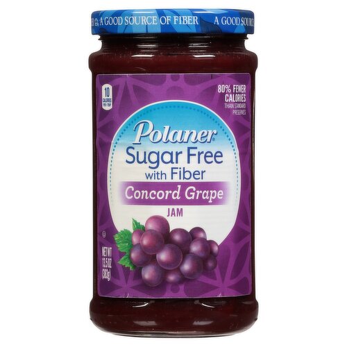 Polaner Sugar Free with Fiber Concord Grape Jam, 13.5 oz