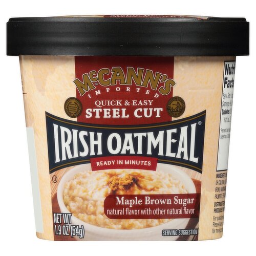 McCann's Quick & Easy Steel Cut Maple Brown Sugar Irish Oatmeal, 1.9 oz