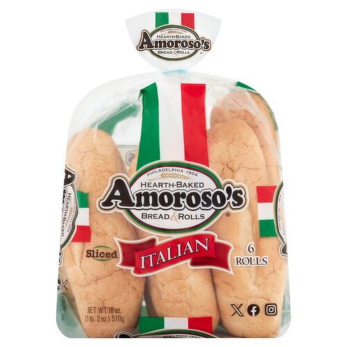 Amoroso's Sliced Italian Bread & Rolls, 6 count, 18 oz