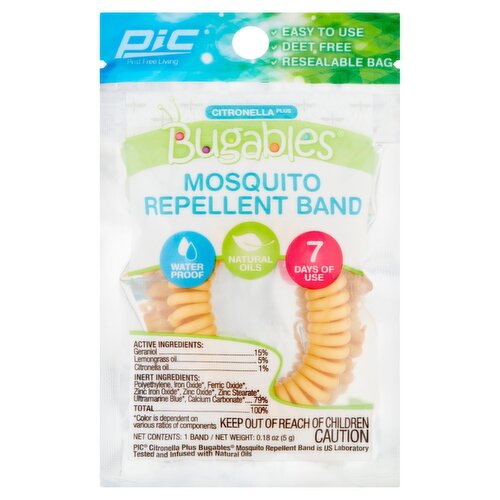 Pic Bugables Citronella Plus Mosquito Repellent Band, 0.18 oz