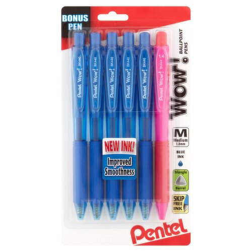 Pentel Wow! Medium 1.0mm Ballpoint Pens, 6 count