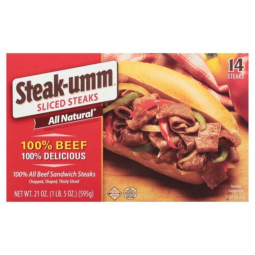 Steak-umm 100% Beef Sliced Steaks, 14 count, 21 oz