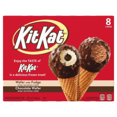 KitKat Frozen Dairy Dessert Cones, 8 count, 36.8 fl oz