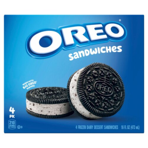 Oreo Frozen Dairy Dessert Sandwiches, 4 count, 16 fl oz