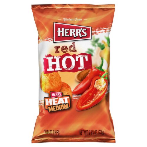 HERR'S Red Hot Potato Chips, 7.75 oz