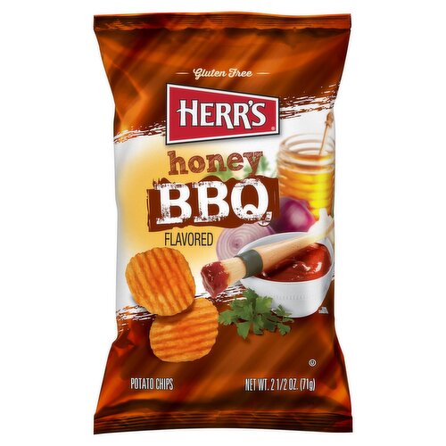 Herr's Honey BBQ Flavored Potato Chips, 2 1/2 oz