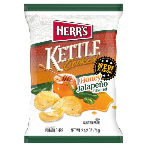 Herr's Kettle Cooked Honey Jalapeño Flavored Potato Chips, 2 1/2 oz