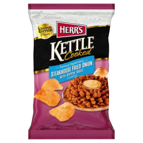 Herr's Kettle Cooked Steakhouse Fried Onion with Dippin' Sauce Flavored Potato Chips, 6 1/2 oz